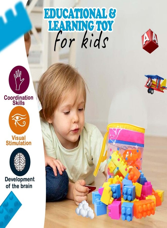 AASA Stackable Puzzle Building Blocks for Kids Activity Fun and Learning Educational Creative Toy Set for Indoor Outdoor Playing Multicolour Pack of 1 - Image 5